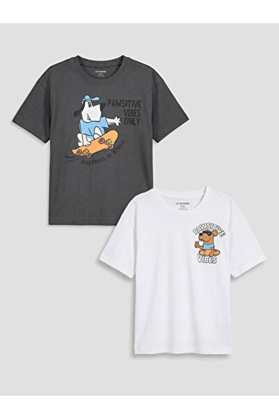 LC Waikiki RMZ GİYİM FARKIŞİLLERİNE ZERO Roba Guler imprimat Tricou pentru bă...