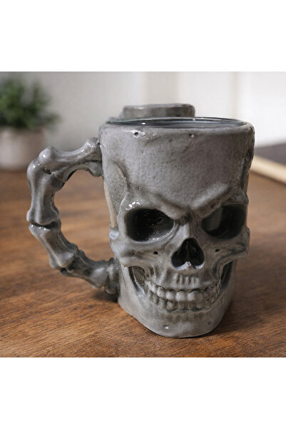 DR Kuru Kafa Tasarımlı Kupa Bardak – 3D Skull Mug Dekoratif Seramik Kahve ve ...