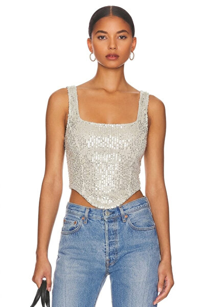 AFR CLOTHES ΓΥΝΑΙΚΕΙΟ ΥΦΑΣΜΑΤΙΝΟ ΚΡΟΠ ΤΟΠ ΜΠΟΥΣΤΙΕΡ ΜΕ ΠΑΓΙΕΤΕΣ