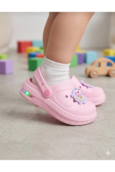 VANONE Unisex Işıklı Çocuk Ortopedik Rahat Esnek Dışarı İçeri Yürüyüş terliği