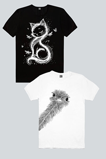 ROCKANDROLL Devekuşu Merakı, Cat Princess Black 2-pack Γυναικείο Μπλουζάκι Οι...