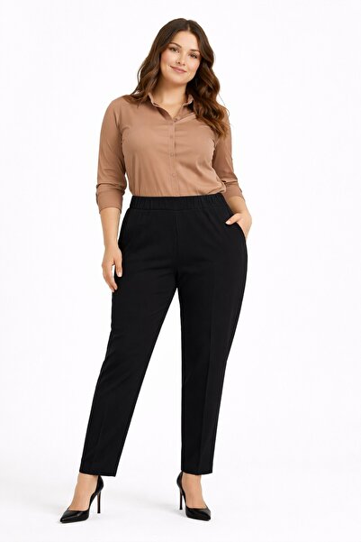 Nazal Γυναικείο υφασμάτινο παντελόνι με ελαστική ζώνη BGL-ST05283