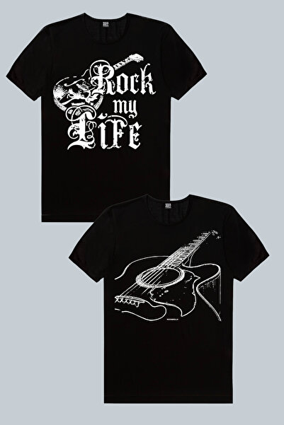 ROCKANDROLL Η ζωή μου είναι ροκ, η χορδή της κιθάρας μου, ανδρικό μπλουζάκι 2...