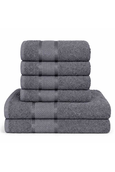 OEM Комплект от 6 хавлии за баня, памучни, едноцветни, 400 гр/м², 30x50см/50x...