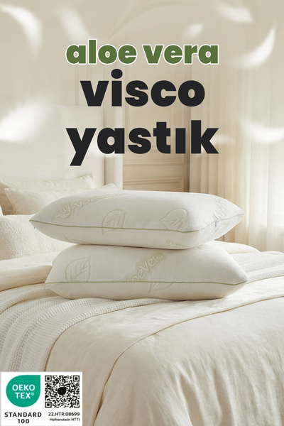 handanca Aloe Vera Kılıflı Visco Ortopedik Yastık – Boyun Destekli , Terletme...
