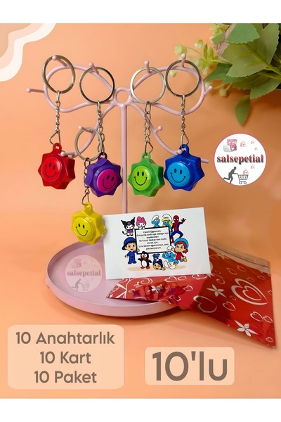 Salsepetial 10’lu Emoji Anahtarlık Hediyelik Hediye Paketli Notlu Emoji Anaht...