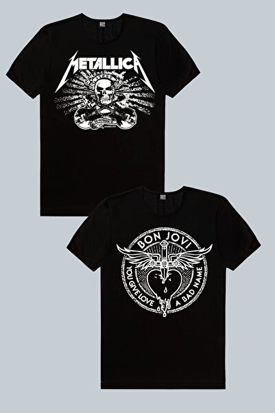 ROCKANDROLL Γυναικείο μπλουζάκι με σχέδιο φτερωτού Bon Jovi, Metallica Skull,...