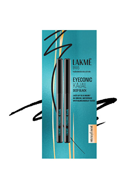 Lakme عبوة مزدوجة من كحل آيكونيك 9 تو 5، أسود 0.35 جرام + 0.35 جرام