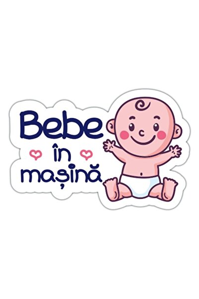 Oracal Autocolant auto rezistent -  "Bebeluș la bord " (Baby in the car), 20 cm