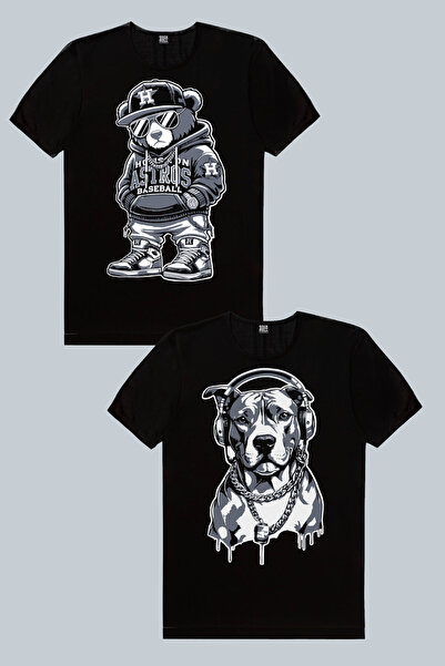 ROCKANDROLL Hiphop Teddy, Kolyeli Pit Γυναικείο T-shirt σε πακέτο 2 τεμαχίων Eco