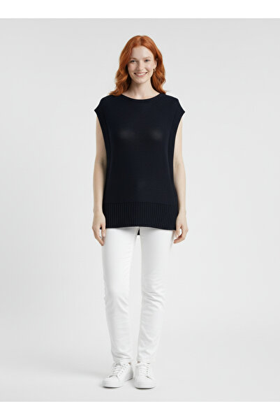 Neden Tekstil Γυναικεία Μαύρη Αμάνικη Πλεκτή Μπλούζα