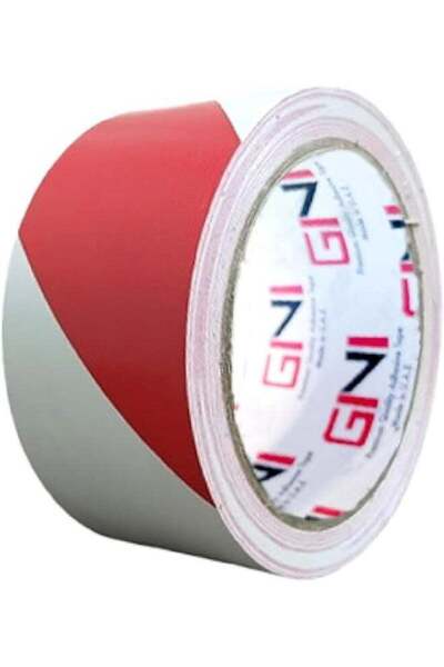 GINI ADHESIVE TAPE FLOOR MARKING & WARNING RED WHITE 48MM 25YD