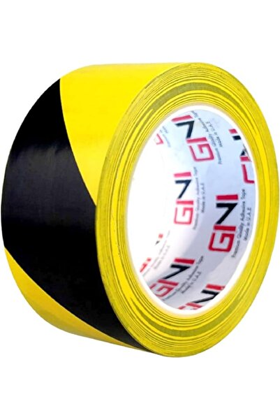 GINI ADHESIVE TAPE FLOOR MARKING YELLOW & BLACK 48MM 25YD