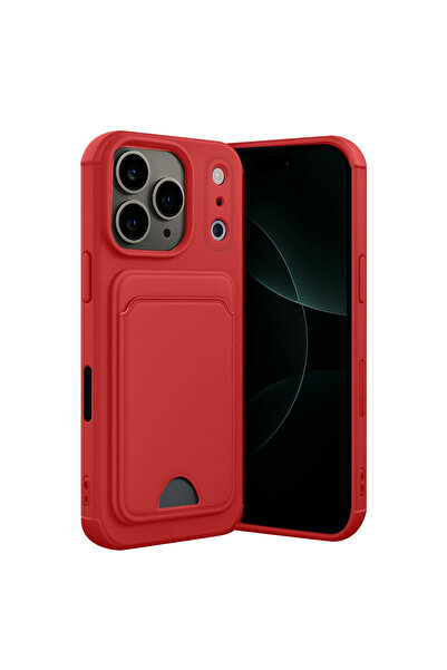 NewFace iPhone 17 Pro Max Kelvin Silicone with Business Card Holder - Red