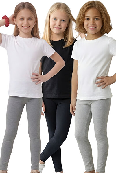 United Fabrics Girls' Leggings - Set of 3 - Soft, Stretchy, Comfortable Cotto...