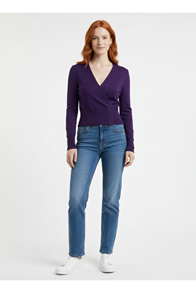 Neden Tekstil Γυναικεία ζακέτα με λαιμόκοψη V και κουμπιά στα μανίκια, διπλό ...