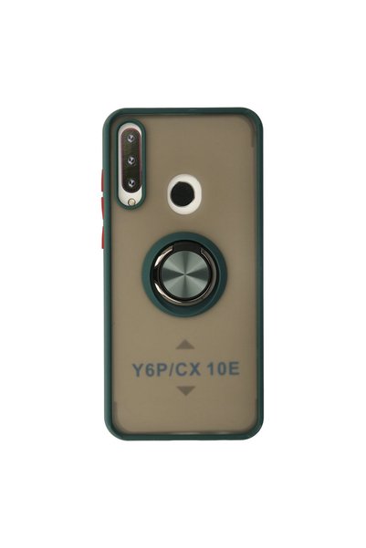 TheGencoo غطاء حماية سيليكون لهاتف هواوي Y6p مع حلقة مونتريال - أخضر
