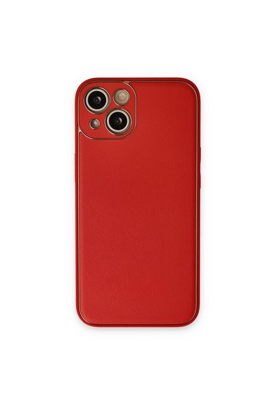 Generic Brand Apple iPhone 14 Plus Case Coco Leather Silicone Cover - Red