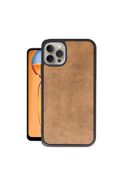 TheGencoo Apple iPhone 15 Pro Max Case Aras Leather Cover - Tan