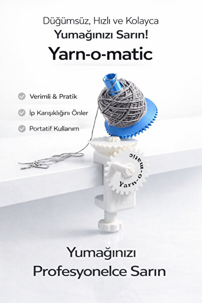 EVORADECO İp Yün Sarma Aparatı (Yarn Winder) – Düğümsüz Hızlı Sarım, Masa Kıs...