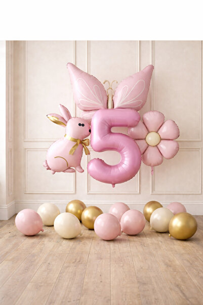 ÇITIPITISTORE Σετ γιορτής γενεθλίων με μπαλόνι από αλουμινόχαρτο πεταλούδα κο...