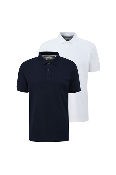 s.Oliver Herren Poloshirt, 2er Pack - Basic, Polokragen, Baumwolle, einfarbig