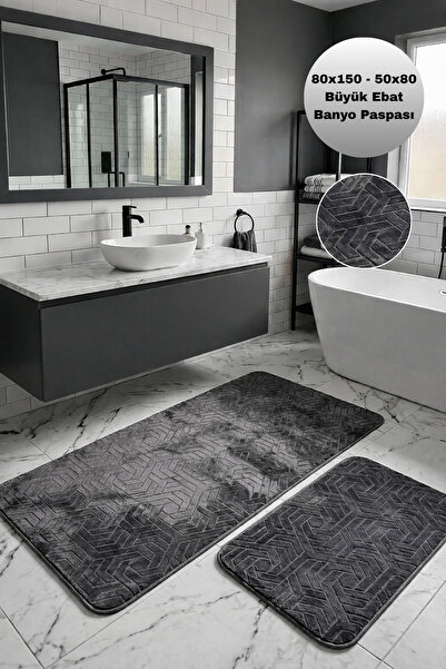 Bestekar Zenvy Anthracite Μοντέρνο Σετ Μπάνιου με Μαλακή Επιφάνεια, Αντιολισθ...