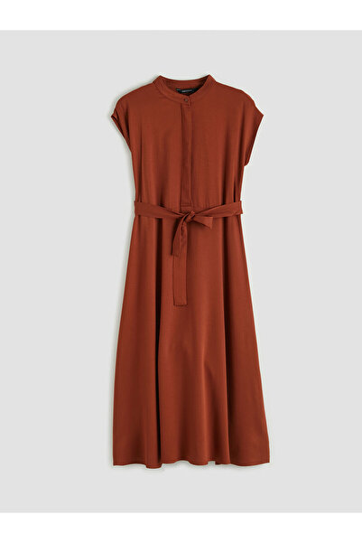 LC Waikiki Vizyon New Season Hakim Collar Belted A-Line Belmando Dress