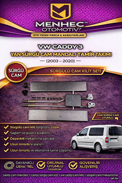Menhec Otomotiv VW Caddy Yan Sürgü Cam Mandalı Tamir Takımı (2003-2020) – Sür...
