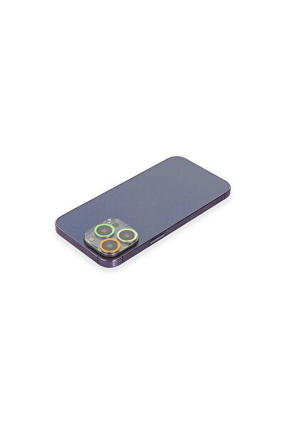Generic Brand iPhone 13 Pro Max Colorful Camera Lens Protection Glass - Yellow-Orange