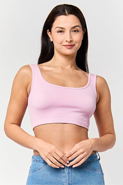 Don't Call Me Jennyfer Women U-Neck Sleeveless Ribbed Tank Top, Lavender