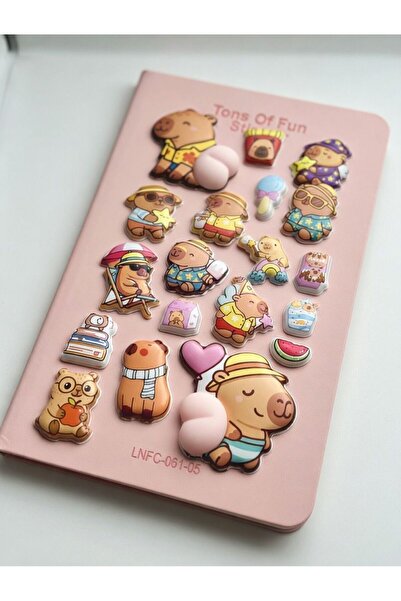 Luxmon Σετ ανάγλυφων τρισδιάστατων αυτοκόλλητων Capybara (Καπιμπάρα) για διακ...