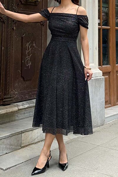 XXL BUTİK Βραδινό φόρεμα & φόρεμα χορού - Μαύρο - Midi