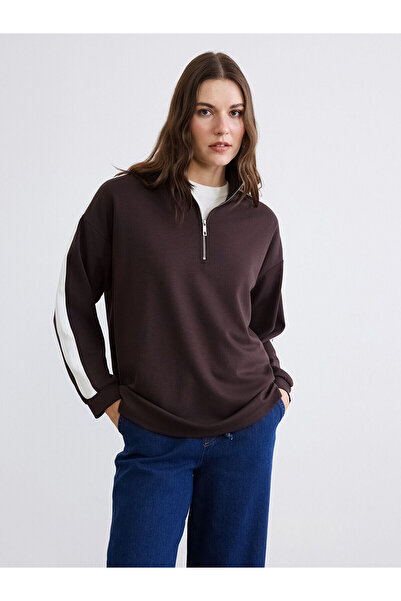 LC Waikiki Peak New Season Mock Neck Soft Touch Women's Sweatshirt