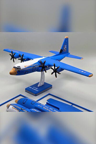 Genç 3D C-130J Blue Angels Fat Albert Uçak Maket Kit Kart - Estetik Dekoratif...
