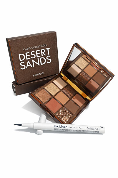Farmasi SET PALETĂ MACHIAJ DESERT SANDS ȘI TUȘ STILOU PENTRU PLEOAPE