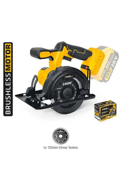 SGS AKÜLÜ GRANİT&MERMER KESME MAKİNESİ 125 MM (KÖMÜRSÜZ MOTOR) (SOLO MAKİNA)