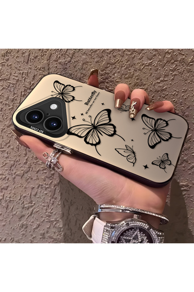PATTERNOVA iPhone 16 Plus Uyumlu Nazarik Kelebek Desenli, Tam Kaplama Koruma,...
