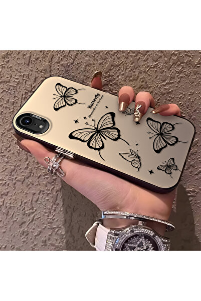 PATTERNOVA iPhone XR Uyumlu Nazarik Kelebek Desenli, Tam Kaplama Koruma, Şık ...