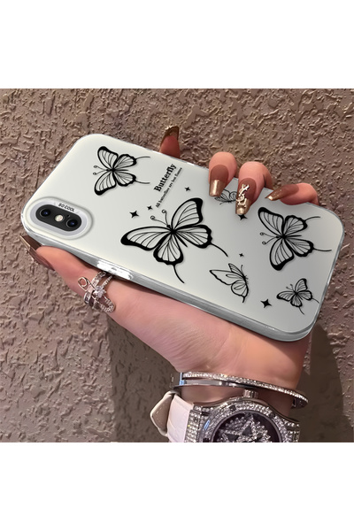 PATTERNOVA iPhone XS Max Uyumlu Nazarik Kelebek Desenli, Tam Kaplama Koruma, ...
