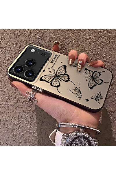 PATTERNOVA iPhone 17 Pro Max Uyumlu Nazarik Kelebek Desenli, Tam Kaplama Koru...