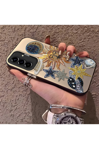 PATTERNOVA Samsung Galaxy A36/A56 Uyumlu Yüksek Kaliteli Yıldız ve Ay Desenli...