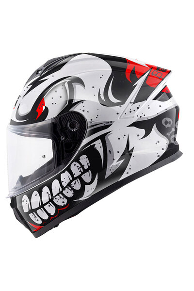 Givi 50.X Bones Beyaz-Kırmızı Kapalı Motosiklet Kaskı