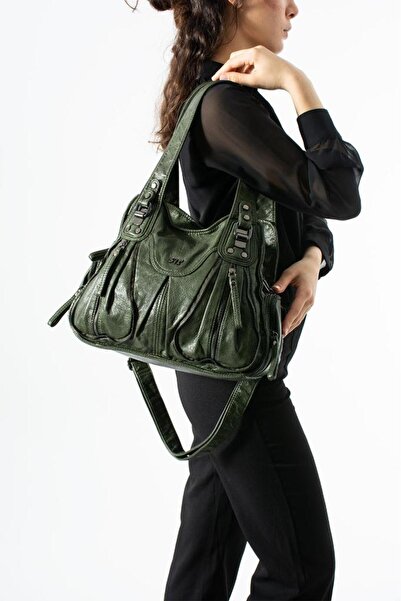 Baginn Γυναικεία τσάντα ώμου από δέρμα S.Washable Vegan Leather Multi-Pocket ...
