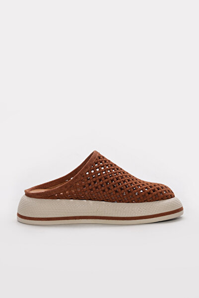 FAST STEP Γυναικείες παντόφλες με τακούνι από γνήσιο δέρμα 411ZA1106