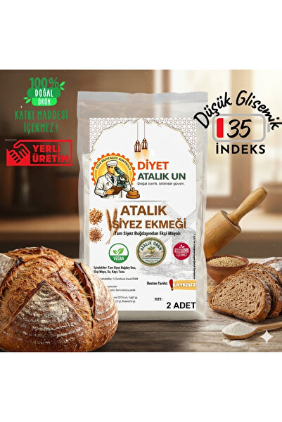 Diyet Glutensiz Atalık Ekşi Mayalı Siyez Buğday Ekmeği 2 Adet (Gluten İçerir)