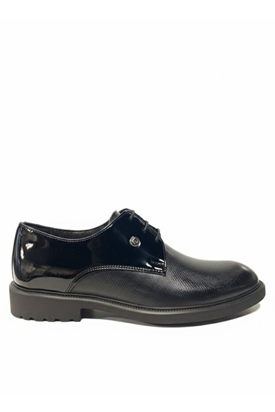 Pierre Cardin Black Premium Patent Leather Laced Classic Men's Dress Shoes