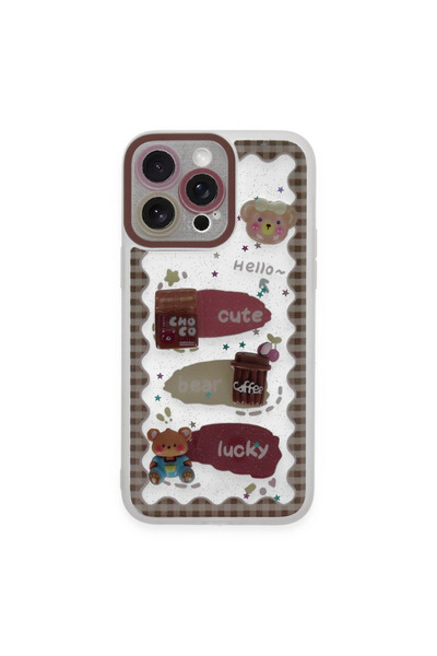 TheGencoo Apple iPhone 14 Pro Case Sweet Patterned Silicone Cover - Transparent