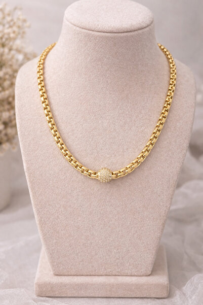 Belasso Xuping Gold Color Women's Zircon Stone Necklace