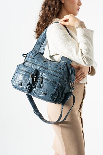 Baginn Washable S.Leather Women's Shoulder Bag Vegan Leather Multi-Pocket Cro...